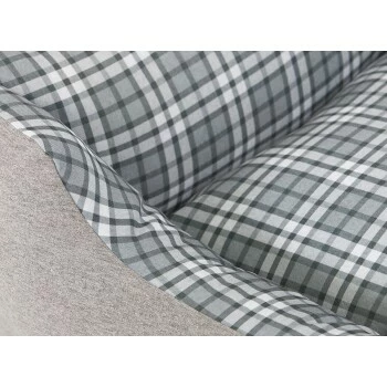 Knuffelwuff Hundebett Lennard Aus Velours Mit Karomuster Grau/ Grün XXL 4 Knuffelwuff Hundebett Lennard Aus Velours Mit Karomuster Grau/ Grün XXL – Bild 2