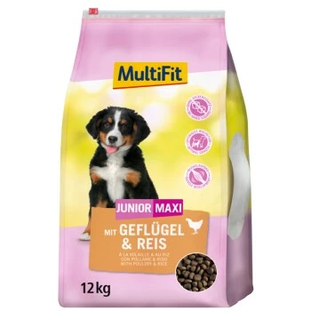 MultiFit Junior Maxi Mit Geflügel & Reis 12kg 3 MultiFit Junior Maxi Mit Geflügel & Reis 12kg