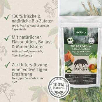 Aniforte BIO BARF Püree - Fenchel & Mango 5 X 150g 5 Aniforte BIO BARF Püree - Fenchel & Mango 5 X 150g – Bild 3
