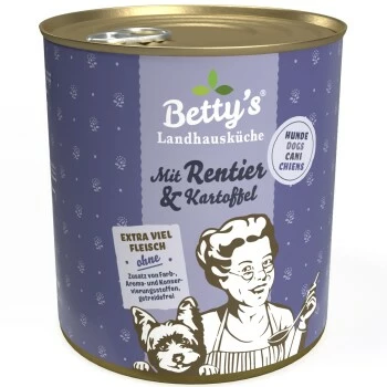Betty's Landhausküche Mit Rentier & Kartoffel 6 X 800g Für Hund 3 Betty's Landhausküche Mit Rentier & Kartoffel 6 X 800g Für Hund