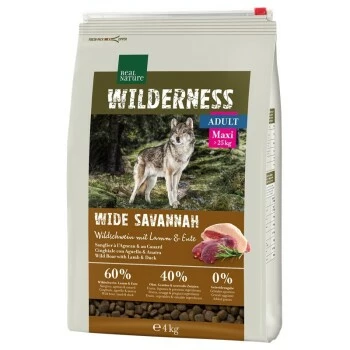 REAL NATURE WILDERNESS Maxi Adult Wide Savannah Mit Wildschwein, Lamm & Ente 4 Kg 3 REAL NATURE WILDERNESS Maxi Adult Wide Savannah Mit Wildschwein, Lamm & Ente 4 Kg