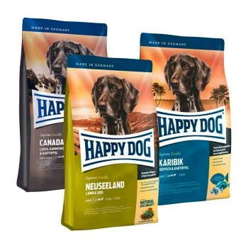 HAPPY DOG Sensible Probierpaket Länderreise 3x1kg Mixpaket 1 3 HAPPY DOG Sensible Probierpaket Länderreise 3x1kg Mixpaket 1
