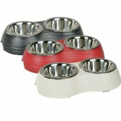 AniOne Melamin-Doppelnapf Weiß