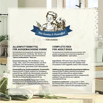 Betty's Landhausküche Mit Rentier & Kartoffel 6 X 800g Für Hund 5 Betty's Landhausküche Mit Rentier & Kartoffel 6 X 800g Für Hund – Bild 3