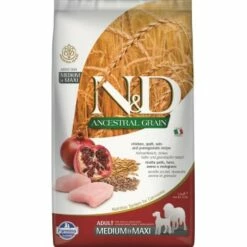 N&D Farmina FARMINA N&D Dog ANCESTRAL GRAIN Adult Medium/Maxi Huhn, Dinkel Und Granatapfel 12kg 2,5 Kg