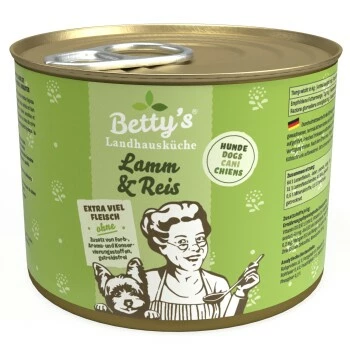 Betty's Landhausküche Lamm & Reis 6 X 200g Für Hund 3 Betty's Landhausküche Lamm & Reis 6 X 200g Für Hund