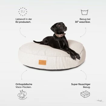 Freudentier Kuscheliges Hundebett Mit Memory Foam ⌀100cm Hellgrau 1 M 4 Freudentier Kuscheliges Hundebett Mit Memory Foam ⌀100cm Hellgrau 1 M – Bild 2