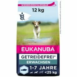 EUKANUBA Getreidefrei Mit Fisch Für Kleine Und Mittelgroße Rassen 2x12 Kg