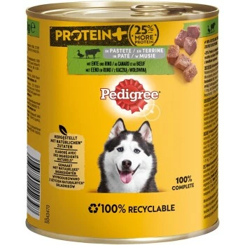 Pedigree Dose Protein+ In Pastete 12x800g Rind Mit Ente